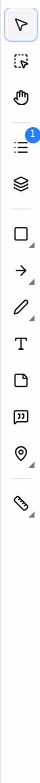 The document markup tool rail, showing the Shapes, Lines, Draw, Text, Note, Callout, Pins and Measure tool groups.