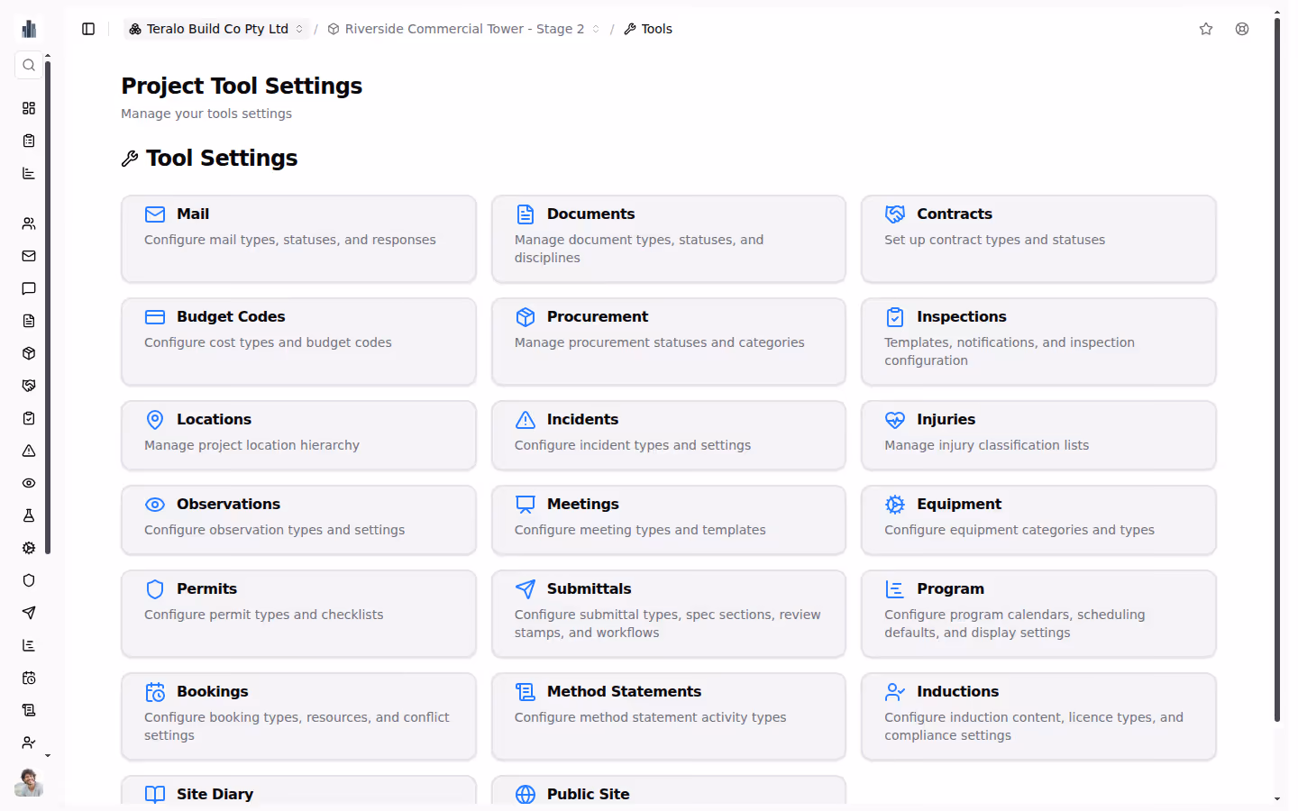 Configurable project tools